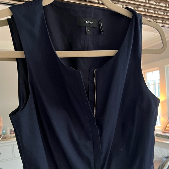 Theory navy zip front sleeveless dress - Picture 4 of 4